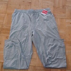 Hanes x-large men's jogging pants gray side pockets